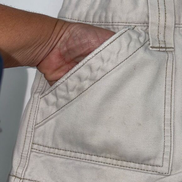 Y2K Roxy Low Rise Casual Chino Shorts Cotton Pockets Sand Size 3 - Picture 4 of 10